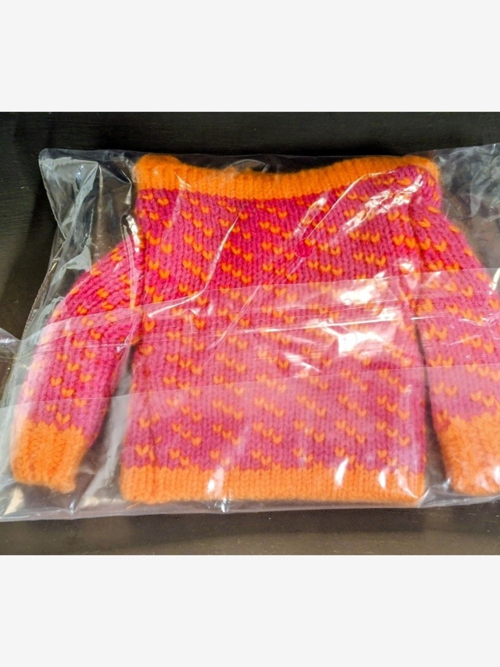 L.L. Bean Pink and Orange Wool Knit Sweater